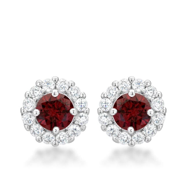 Bella Bridal Earrings in Garnet Red Earrings Das Juwel 