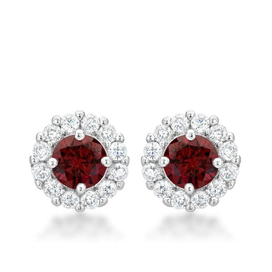 Bella Bridal Earrings in Garnet Red Earrings  