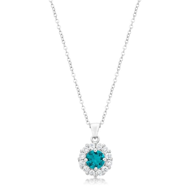 Bella Bridal Pendant in Aqua  