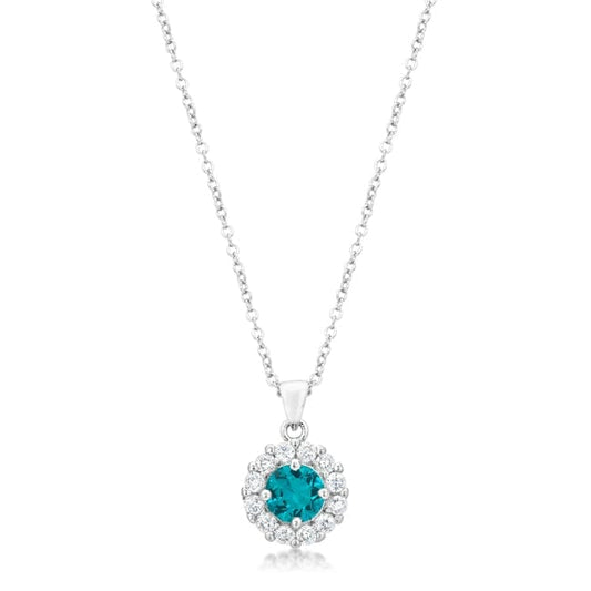 Bella Bridal Pendant in Aqua  
