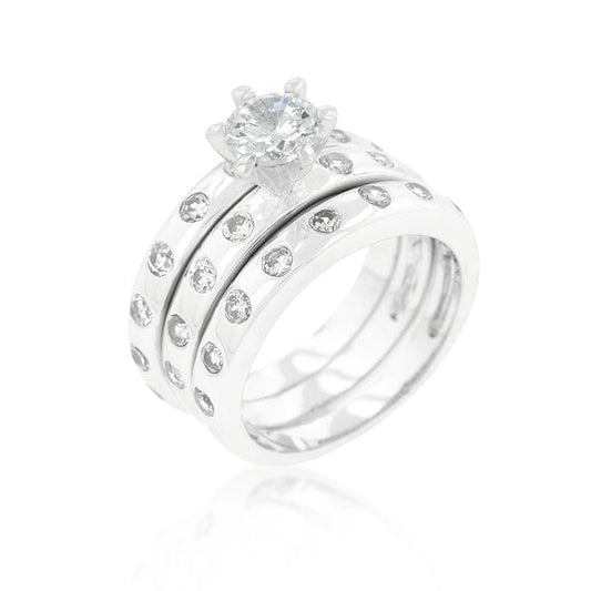 Bezel Set Engagement Ring Set Rings Das Juwel 
