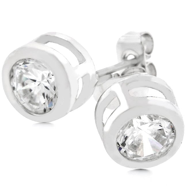 Bezel Stud Earrings Earrings Das Juwel 