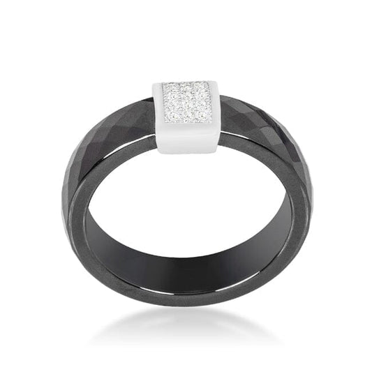 Black Ceramic Cocktail Ring  