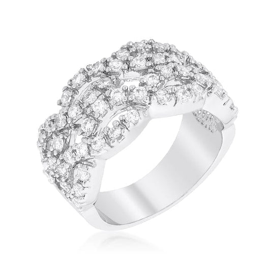 Braided Cubic Zirconia Cocktail Ring  