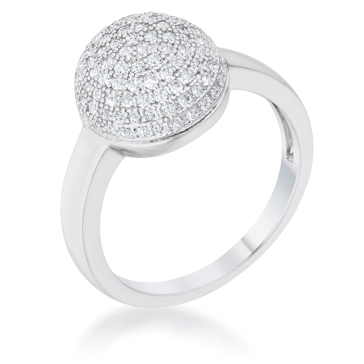 Brie 0.6ct Cubic Zirconia Rhodium Contemporary Sphere Ring Rings Das Juwel 