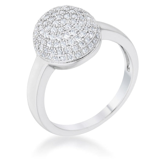 Brie 0.6ct Cubic Zirconia Rhodium Contemporary Sphere Ring  
