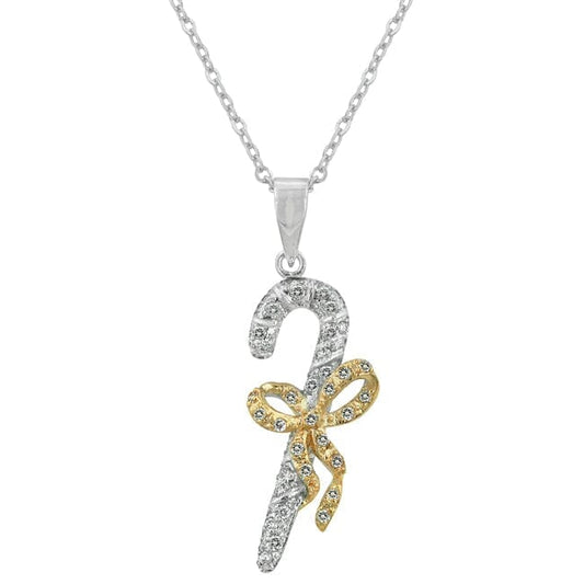 Candy Cane Cubic Zirconia Pendant  