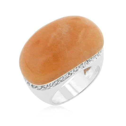 Carnelian Simulated Cocktail Ring  
