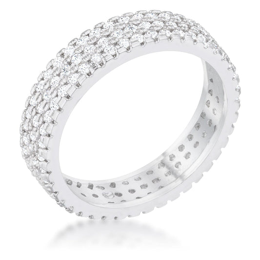 Chare 1.3ct Cubic Zirconia Rhodium Classic Band Ring  