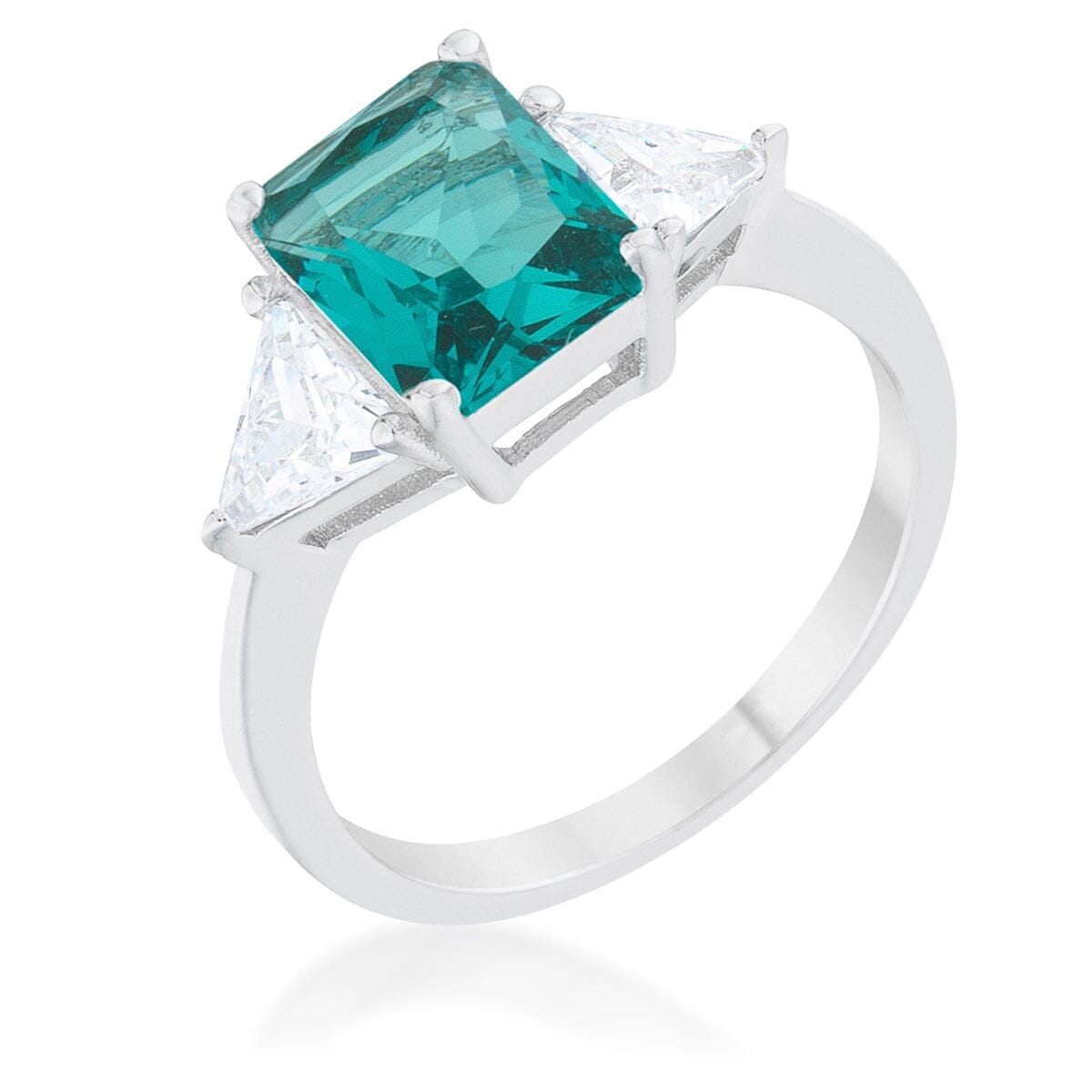 Classic Aqua Rhodium Engagement Ring Rings Das Juwel 