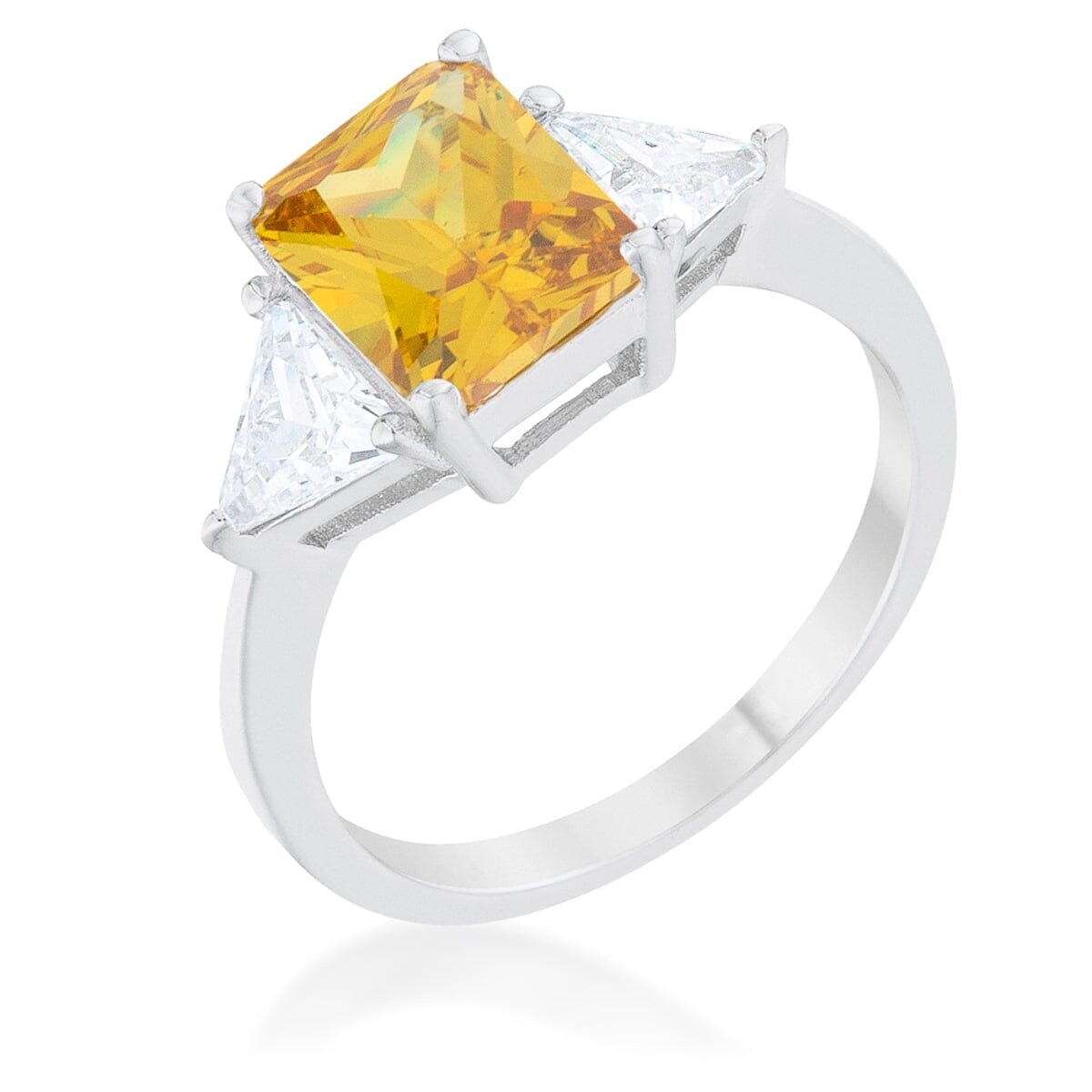 Classic Canary Yellow Rhodium Engagement Ring Rings Das Juwel 