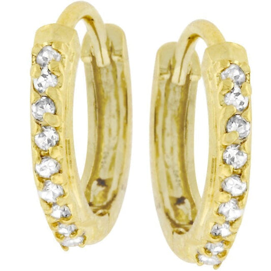 Classic Petite Hoop Earrings Goldtone Finish Earrings Das Juwel 