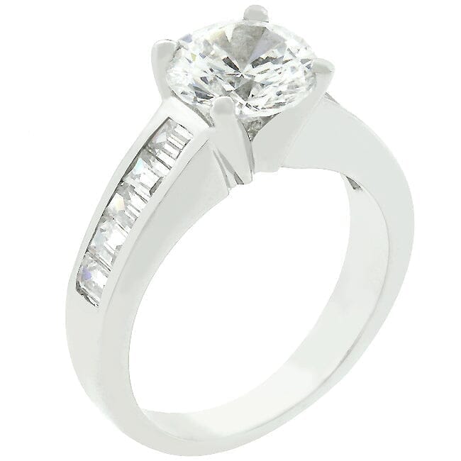 Classic Rhodium Plated Engagement Ring Rings Das Juwel 