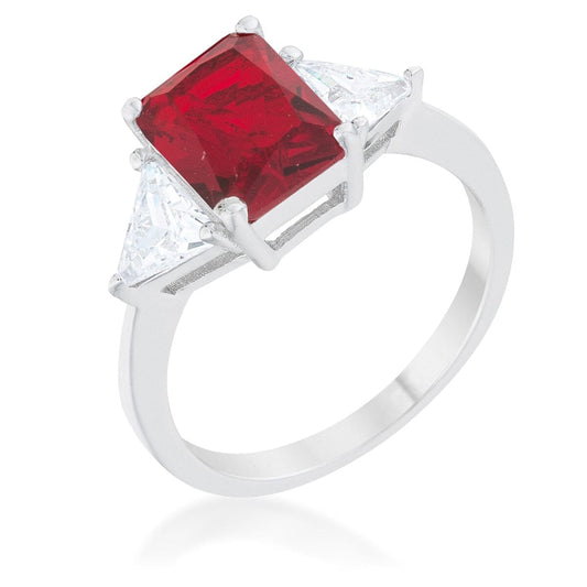 Classic Ruby Rhodium Engagement Ring Rings Das Juwel 