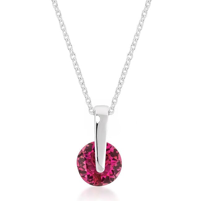 Classic Solitaire Red Cubic Zirconia Pendant Pendants Das Juwel 