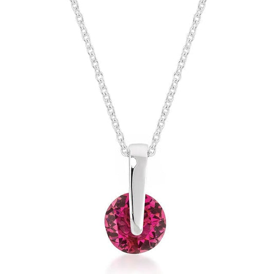 Classic Solitaire Red Cubic Zirconia Pendant Pendants  