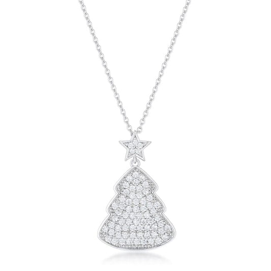 Clear Christmas Tree Drop Necklace  