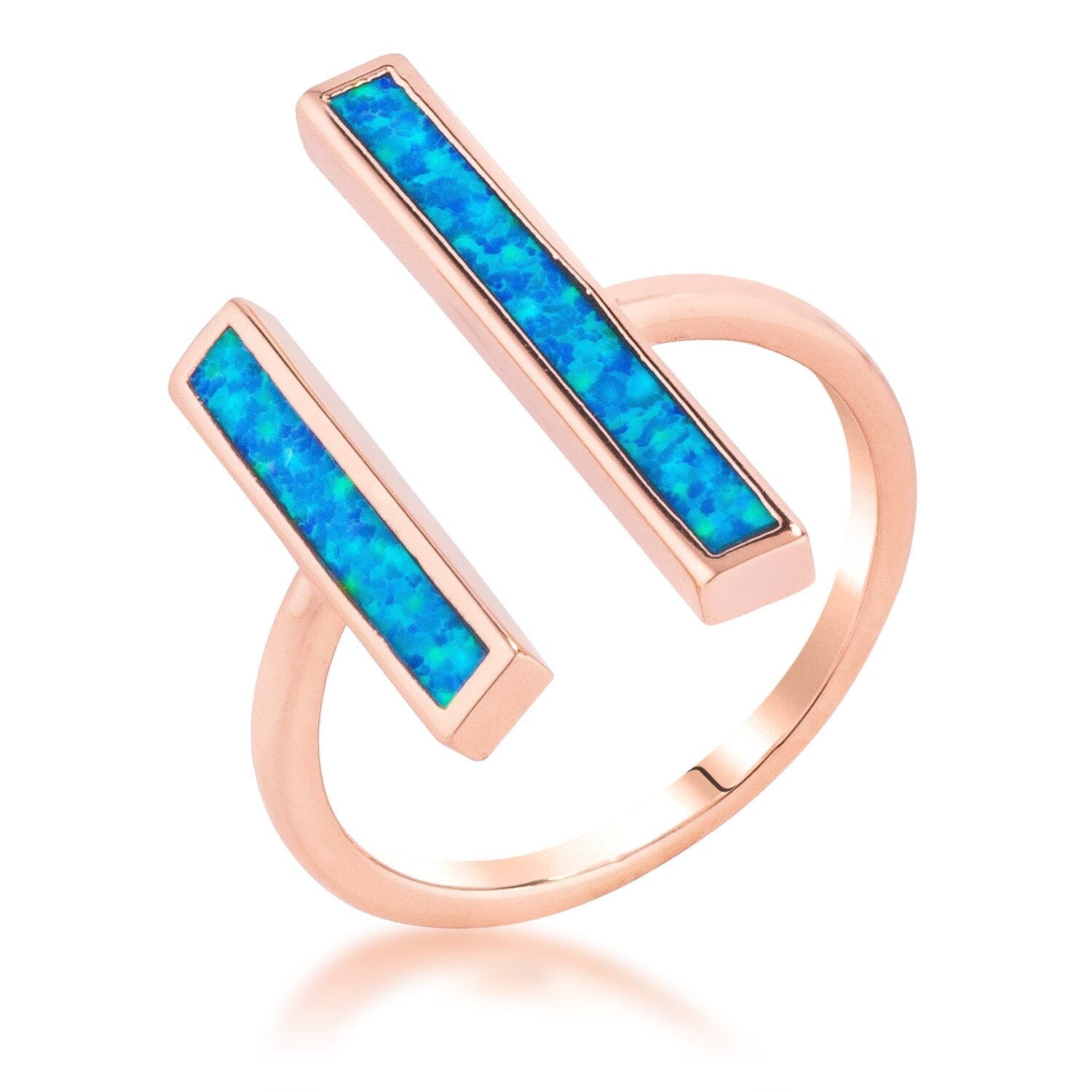 Contemporary Blue Opal Double Bar Ring Rings Das Juwel 