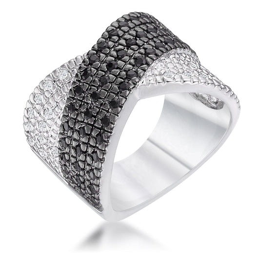 Cross Pattern Cocktail Ring  