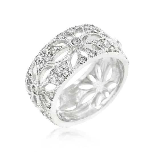 Crystal Floral Filigree Band  