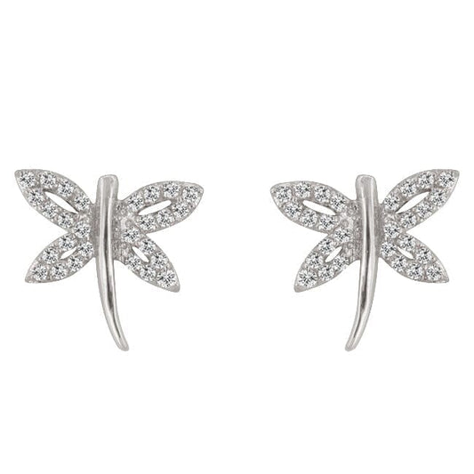 Cubic Zirconia Dragonfly Earrings Earrings Das Juwel 