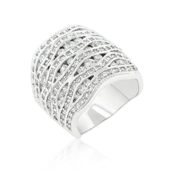 Cubic Zirconia Pave Abstract Ring Rings Das Juwel 