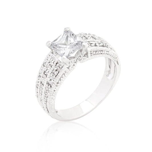 Cubic Zirconia Princess Cut Ring Rings Das Juwel 