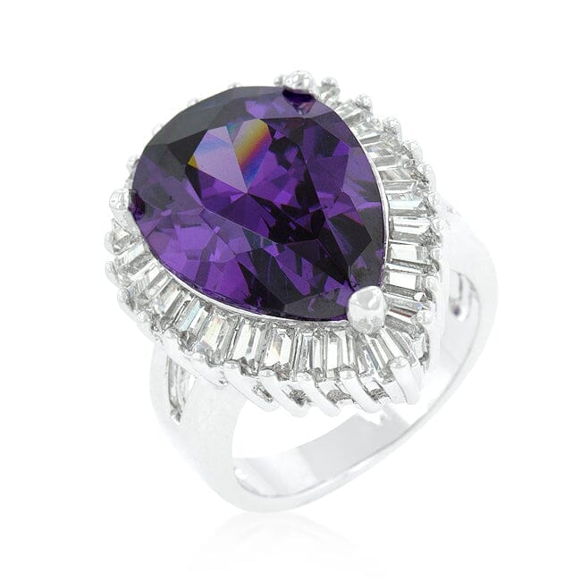 Cubic Zirconia Purple and Clear Cocktail Ring Rings Das Juwel 