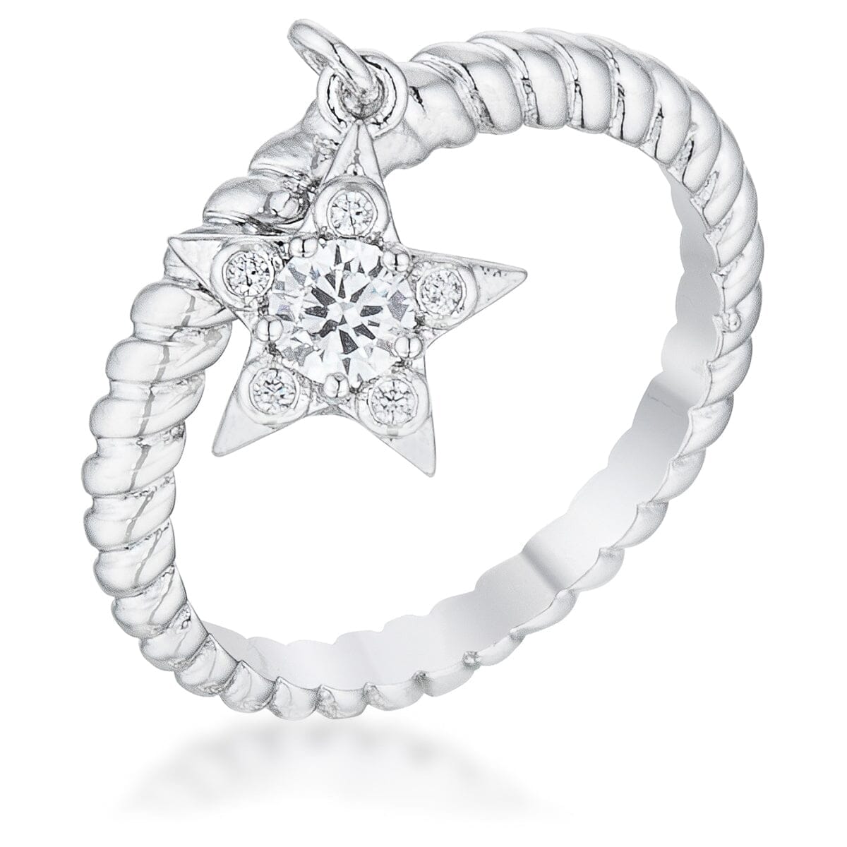 Cubic Zirconia Star Charm Fashion Ring Rings Das Juwel 