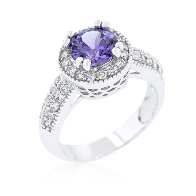Dark Purple Halo Engagement Ring Rings Das Juwel 