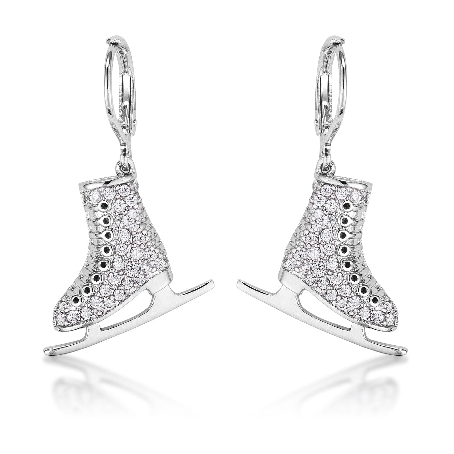 Delicate .85Ct Rhodium Plated Ice Skate  