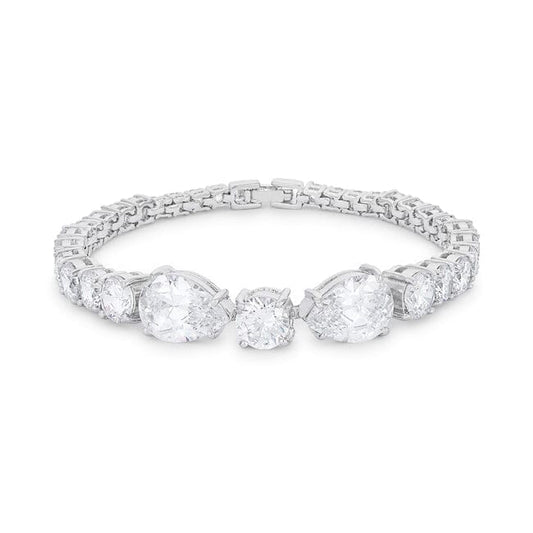 Elegant Pear and Round Cubic Zirconia Tennis Bracelet  