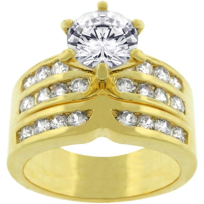 Formal Goldtone Engagement Set Rings Das Juwel 