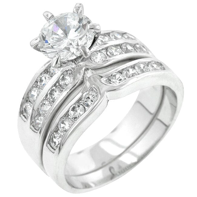 Formal Rhodium Plated Engagement Set Rings Das Juwel 