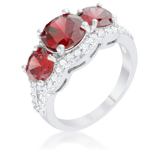 Garnet Classic Trio Ring  