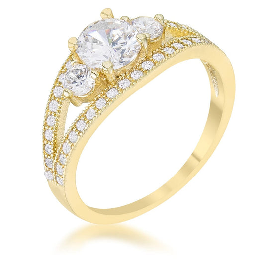 Genna 1.1ct Cubic Zirconia 14k Gold Delicate Classic Ring  