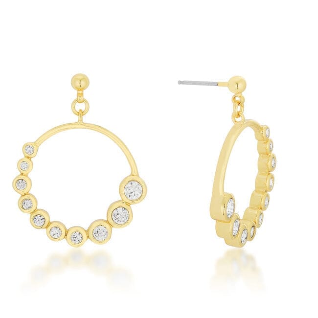 Golden Graduated Cubic Zirconia Circle Earrings Earrings Das Juwel 
