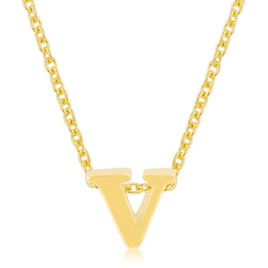 Golden Initial V Pendant Pendants Das Juwel 