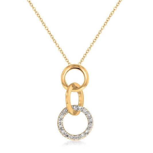 Goldtone Finish Triplet Hooplet Pendant  