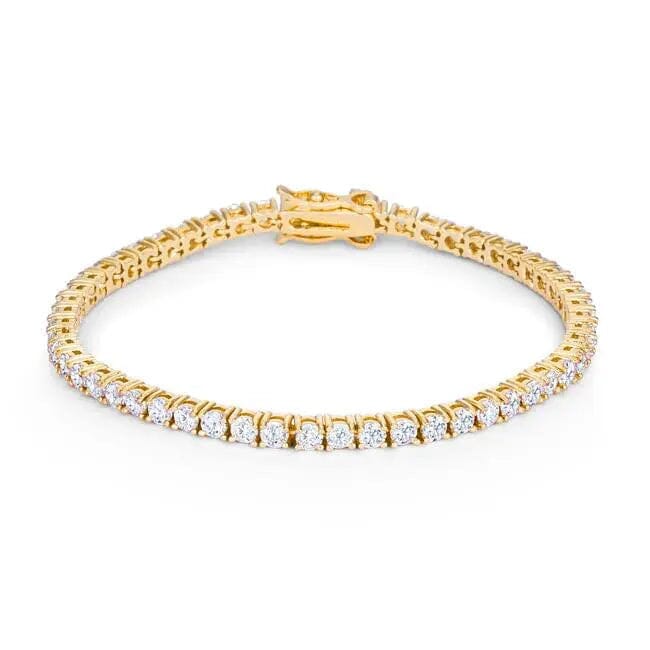 Goldtone Finish Victorian Cubic Zirconia Tennis 7 Inch Bracelet Bracelets Das Juwel 