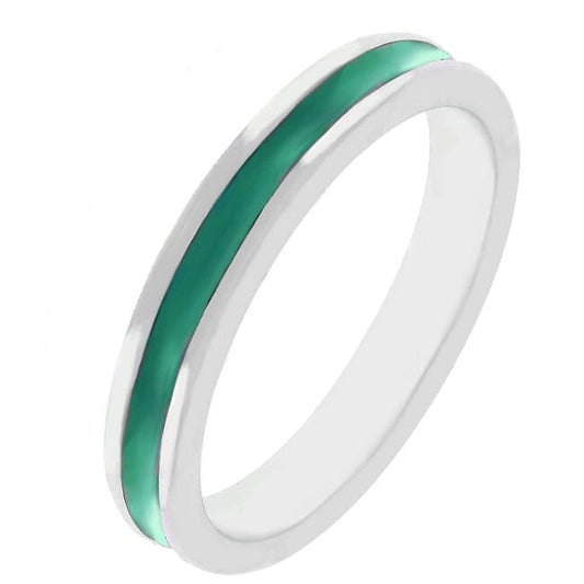 Green Enamel Eternity Ring  