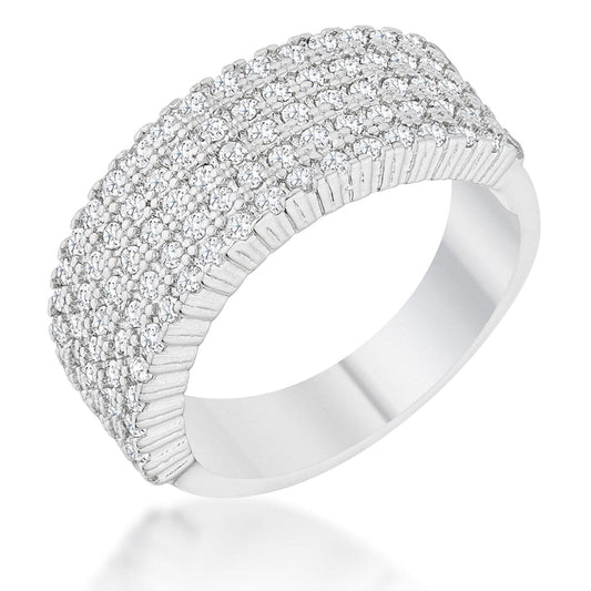 Gwen 1ct Cubic Zirconia Rhodium Wide Ring  