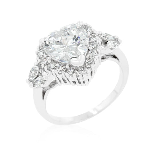 Heart Halo Engagement Ring  