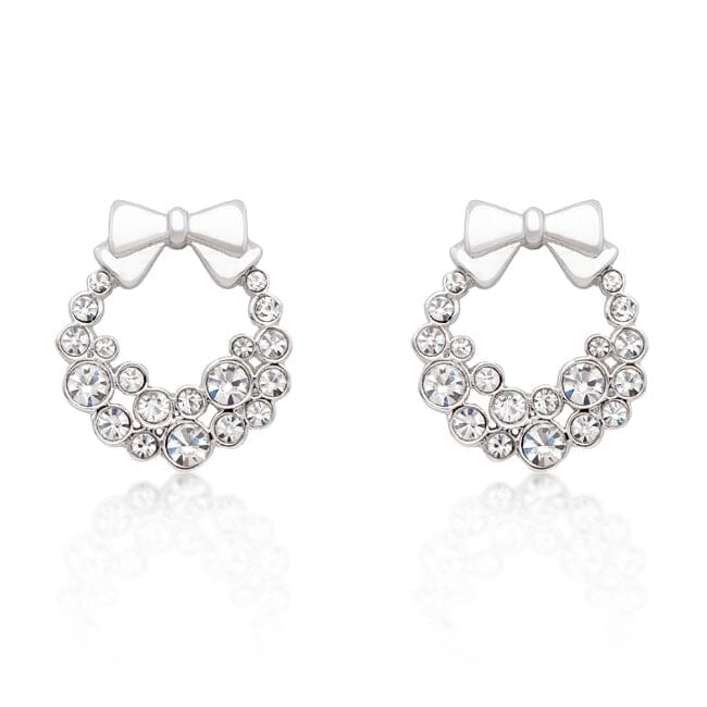 Holiday Wreath Clear Crystal Earrings Earrings Das Juwel 
