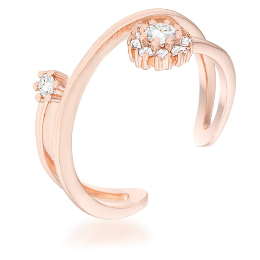 Krista 0.25ct Cubic Zirconia Rose Gold Abstract Wrap Ring Rings Das Juwel 