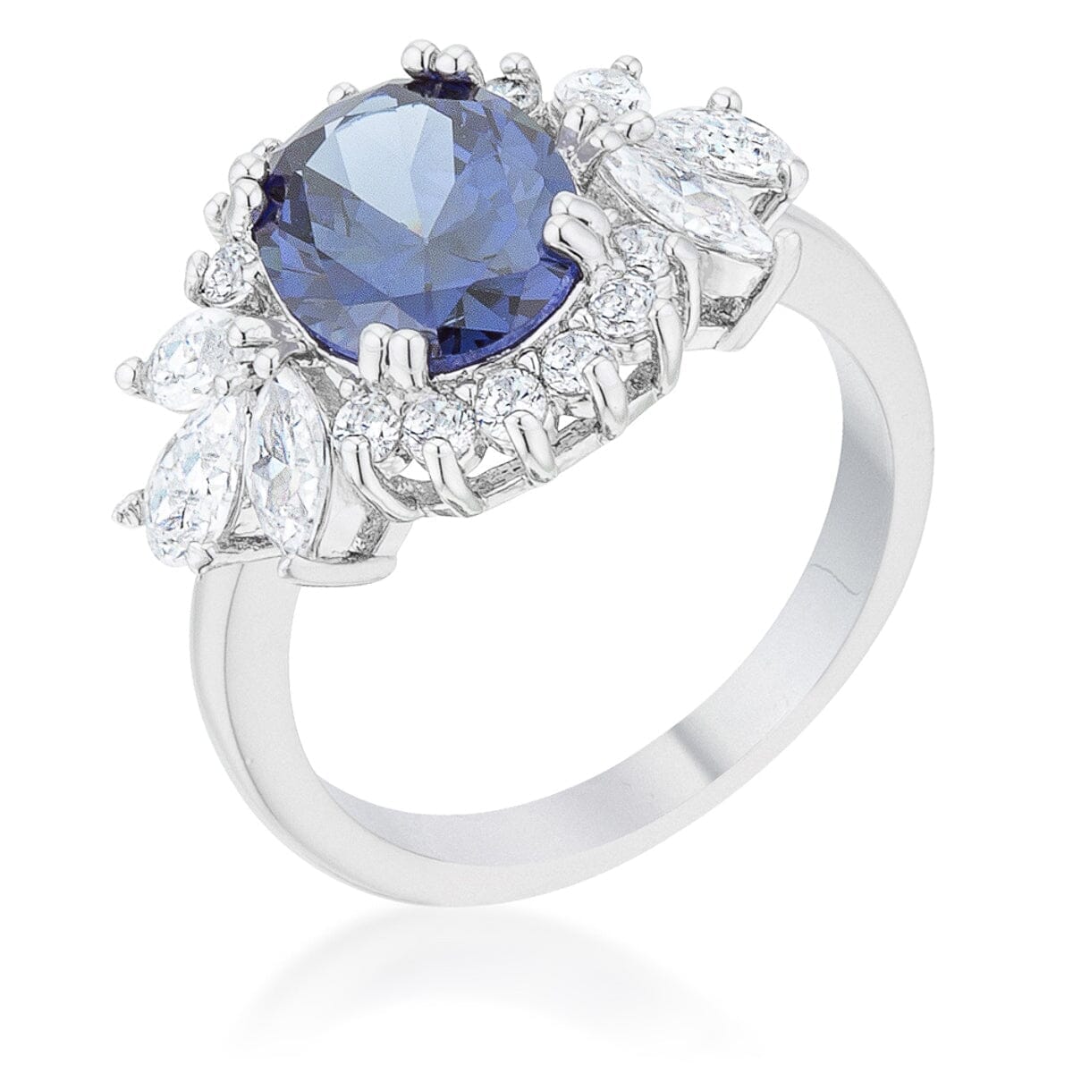 Krizia 4.2ct Tanzanite Cubic Zirconia Rhodium Classic Ring Rings Das Juwel 