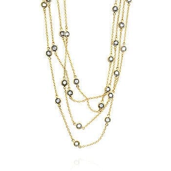 Layered Bezel Golden Necklace Necklaces Das Juwel 