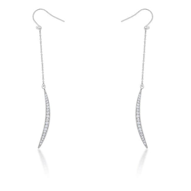 Luna 0.5ct Cubic Zirconia Rhodium Delicate Moon Drop  