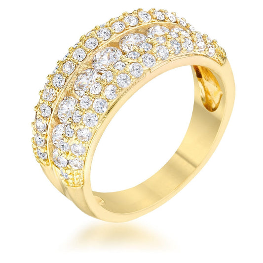 Luna 1.1ct Cubic Zirconia 14k Gold Classic Band Ring Rings Das Juwel 