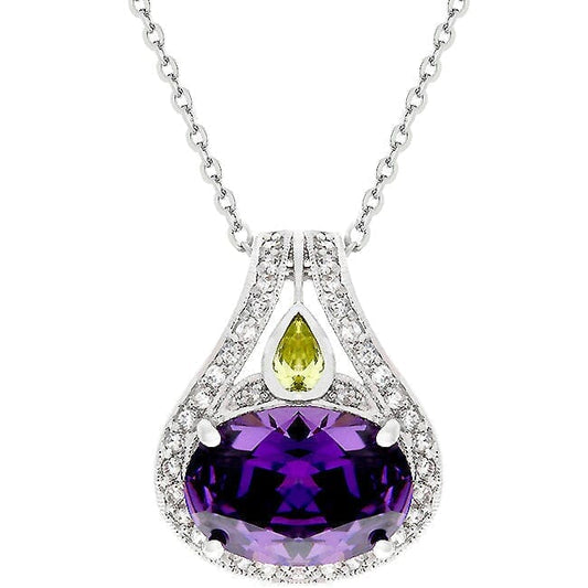 Majestic Amethyst Cubic Zirconia Pendant Pendants Das Juwel 